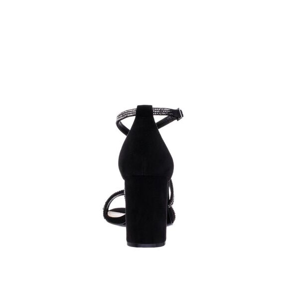 NINA NEW YORK Womens Black Henesi Round Toe Block Heel Suede Heeled Sandal 11 M - Picture 3 of 4